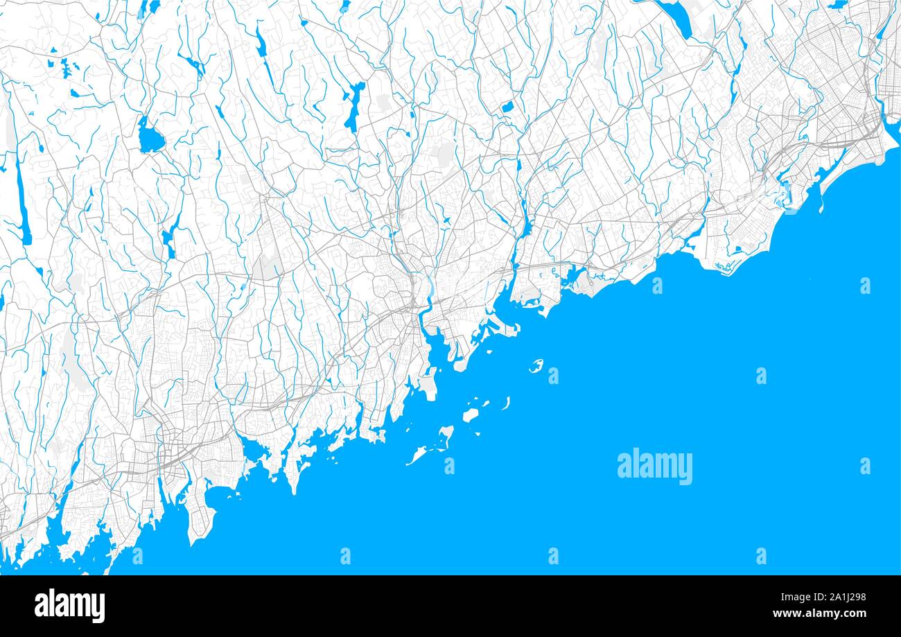 Ricco di vettore dettagliata mappa area di Norwalk, Connecticut, Stati Uniti d'America. Mappa modello per arredamento di casa. Illustrazione Vettoriale