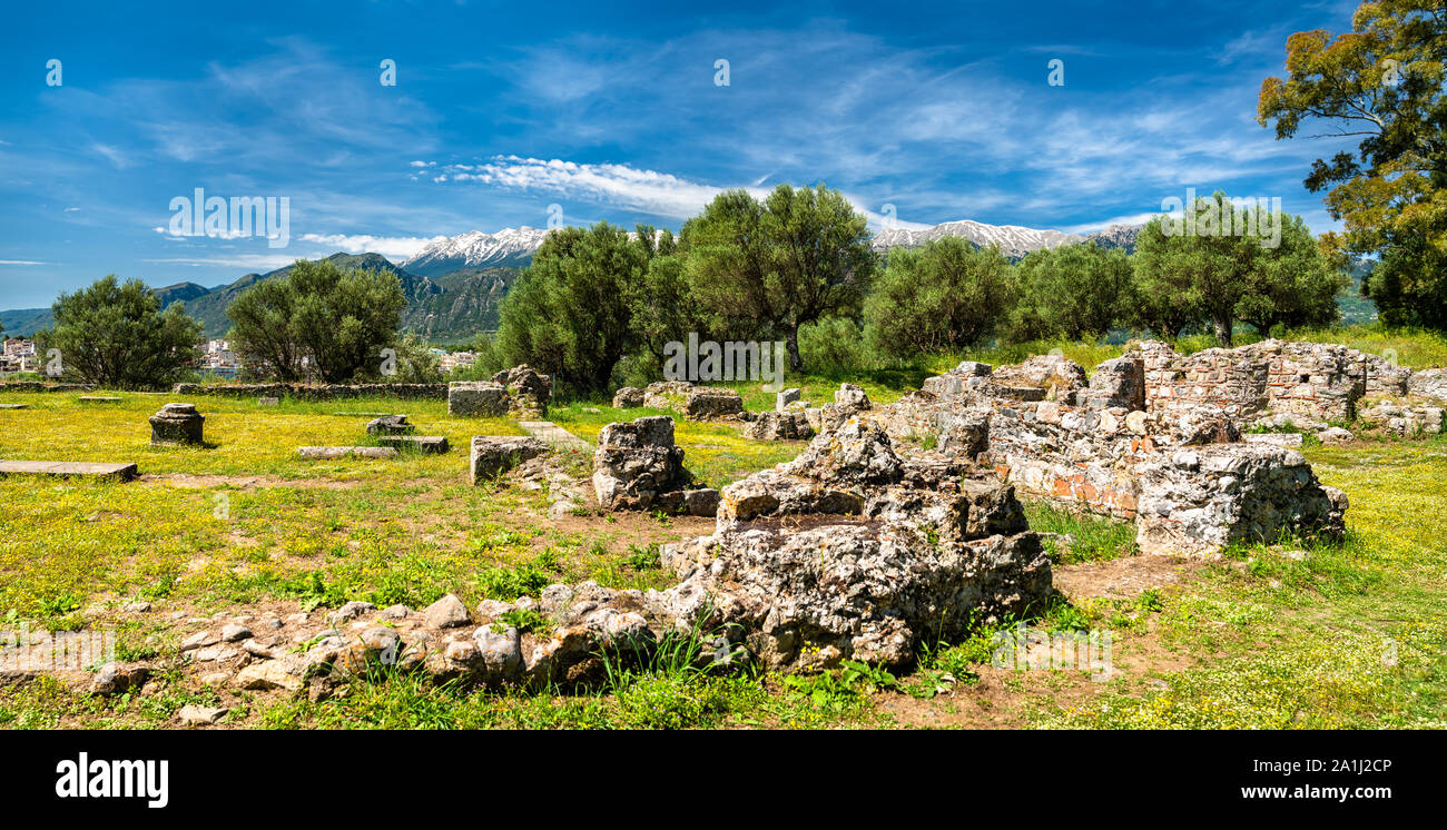 Rovine dell'antica Sparta in Grecia Foto Stock