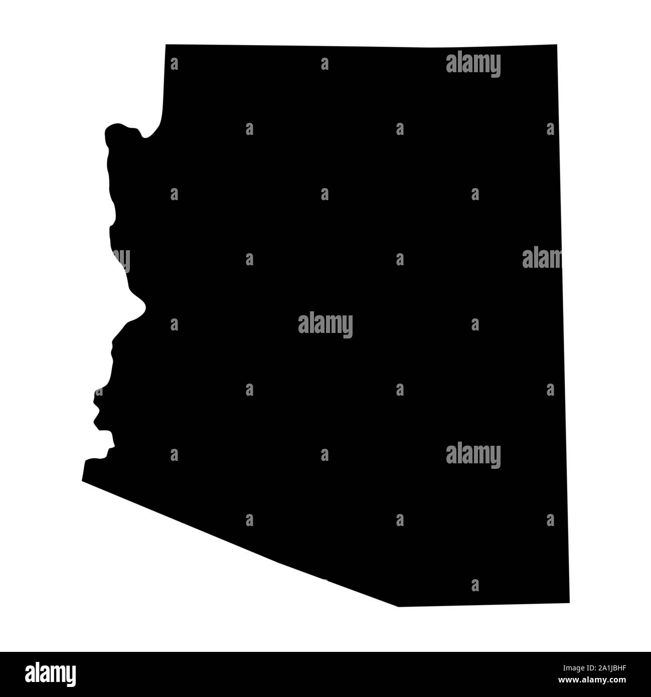 Stato dell Arizona mappa silhouette Illustrazione Vettoriale