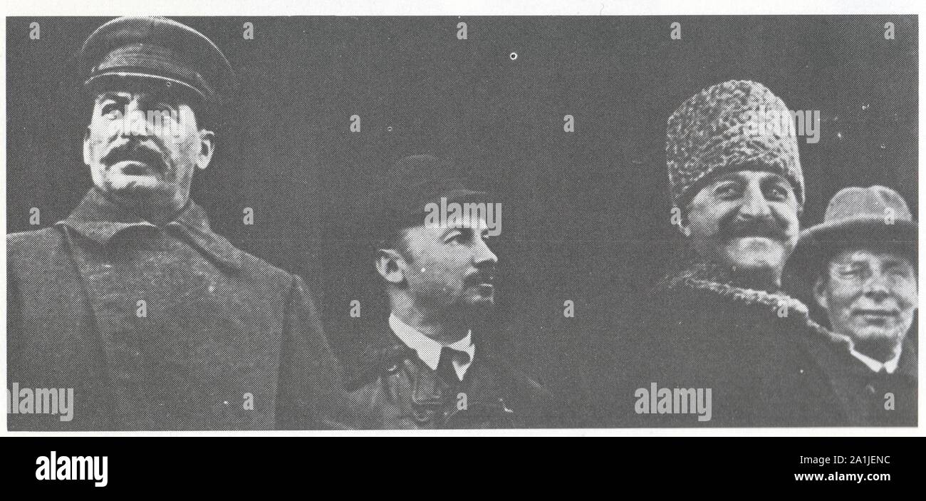 Tribune du XV ème Congrès.Staline,Boukharine,Ordjonikidzé Foto Stock