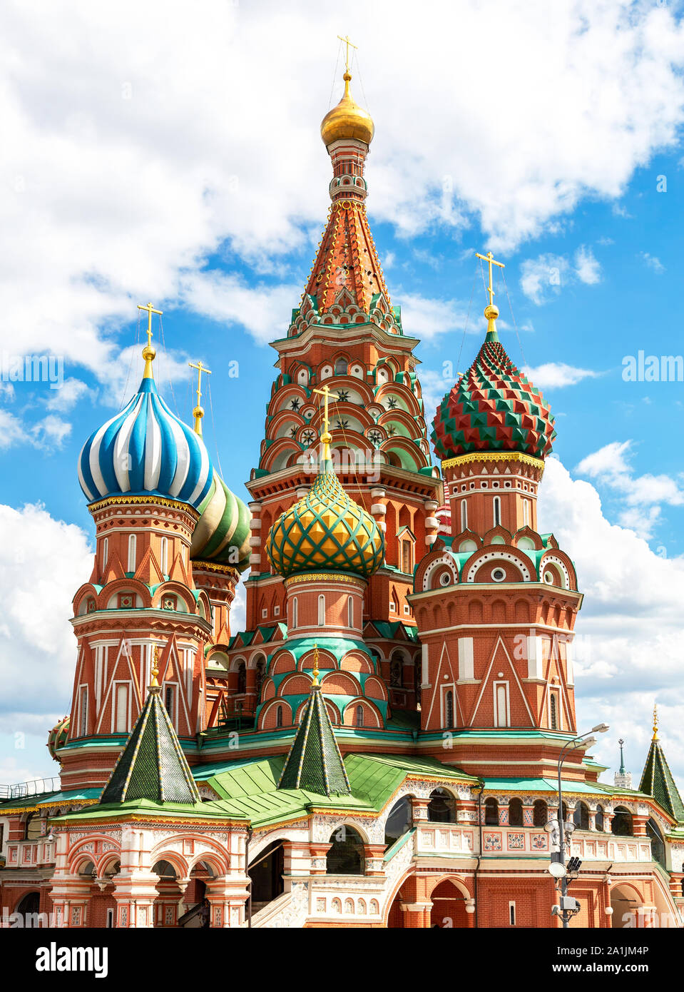 Tradizionale architettura russa. San Basilio (Pokrovsky) Cattedrale sulla Piazza Rossa di Mosca, Russia Foto Stock