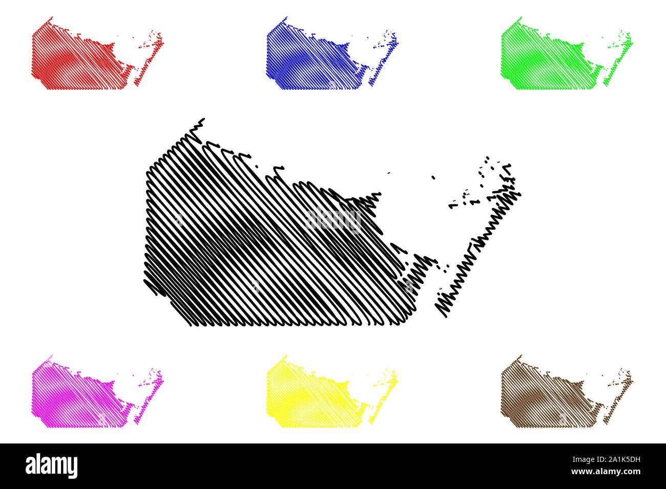 Nueces County, Texas (contee in Texas, Stati Uniti d'America,USA, Stati Uniti, US) mappa illustrazione vettoriale, scribble schizzo Nueces mappa Illustrazione Vettoriale