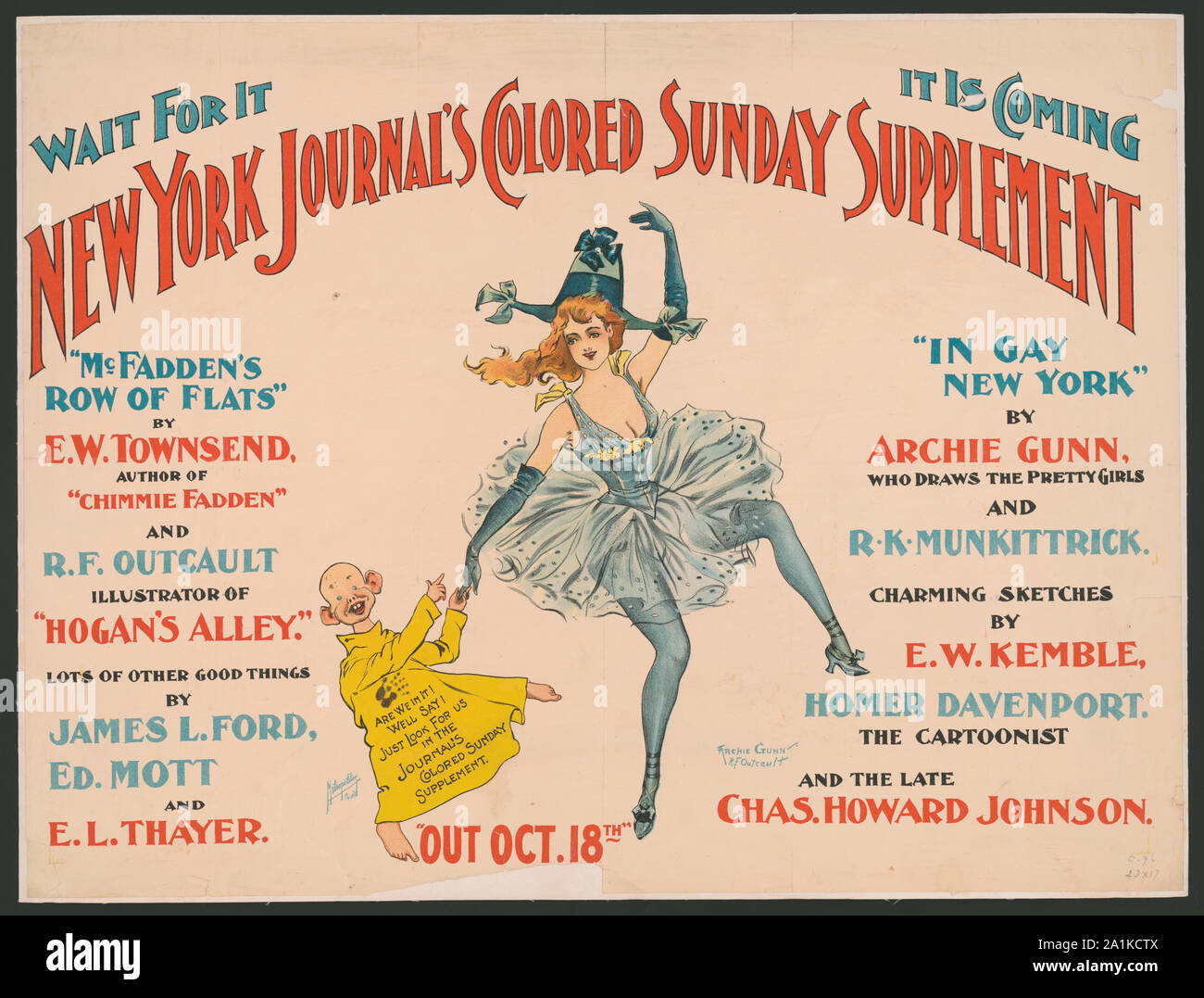 New York Journal colorata del supplemento domenicale, Ottobre 18th, ordinare in anticipo / Archie Gunn ; R.F. Outcault. Foto Stock