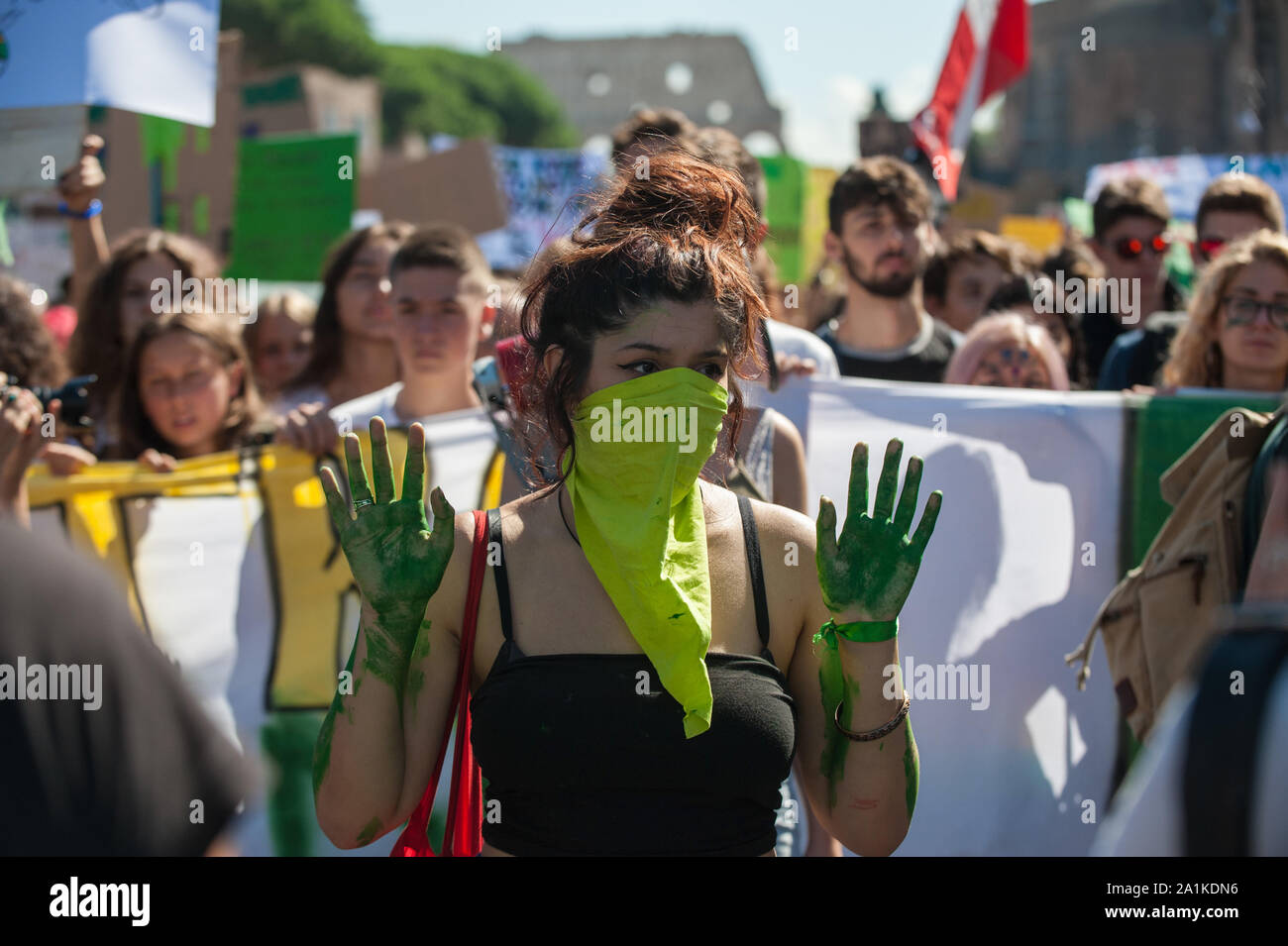 Roma, 27/09/2019: Clima global strike, venerdì per il futuro. Foto Stock