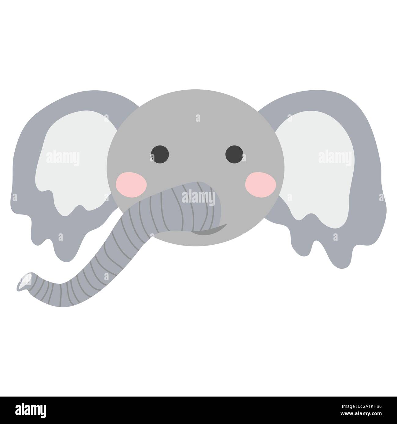 Dolcissimo baby elephant nel cappello. illustrazione in stile scandinavo. Divertente e grazioso poster. Illustrazione Vettoriale