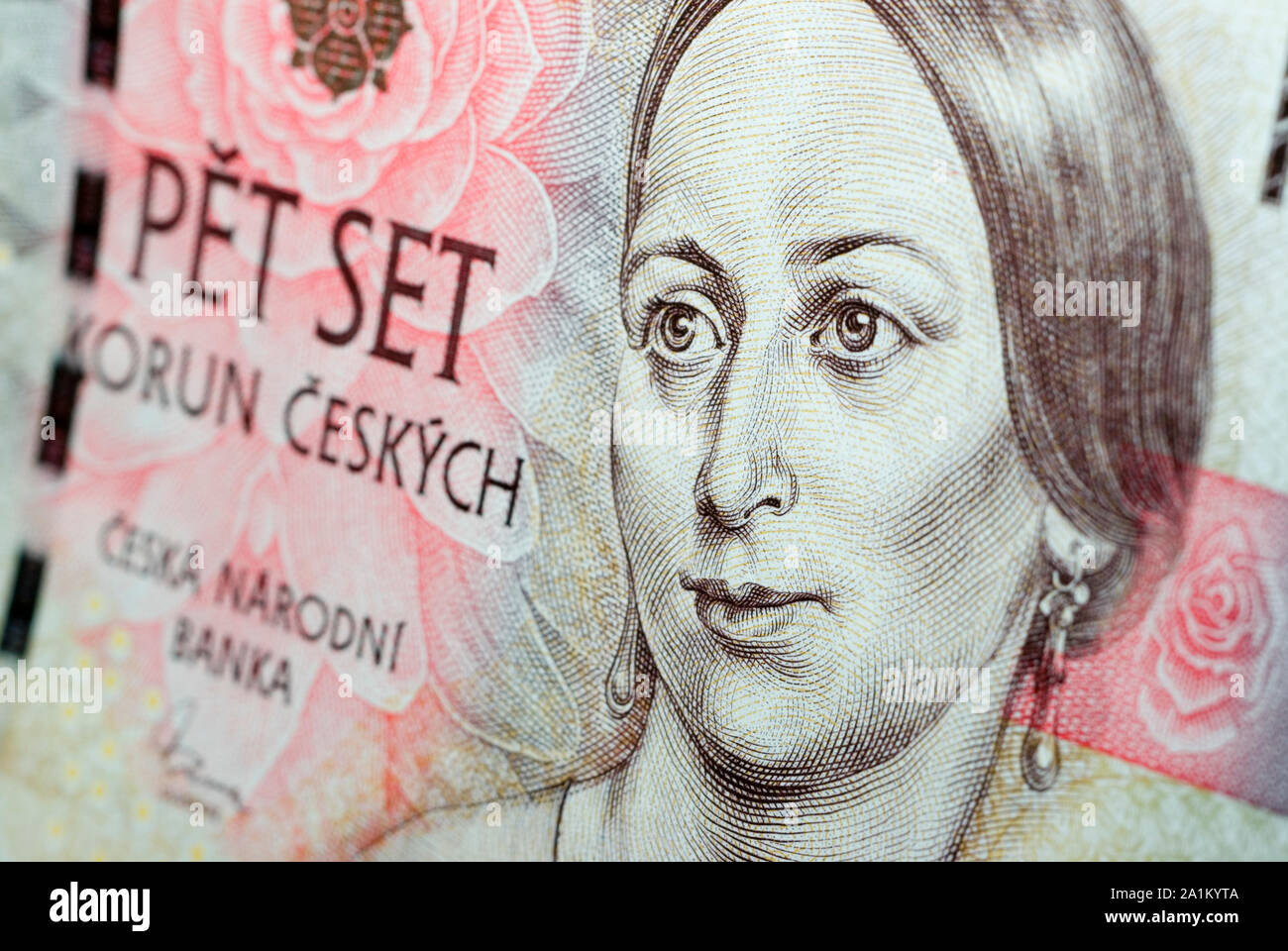 Czech Koruna nota Foto Stock