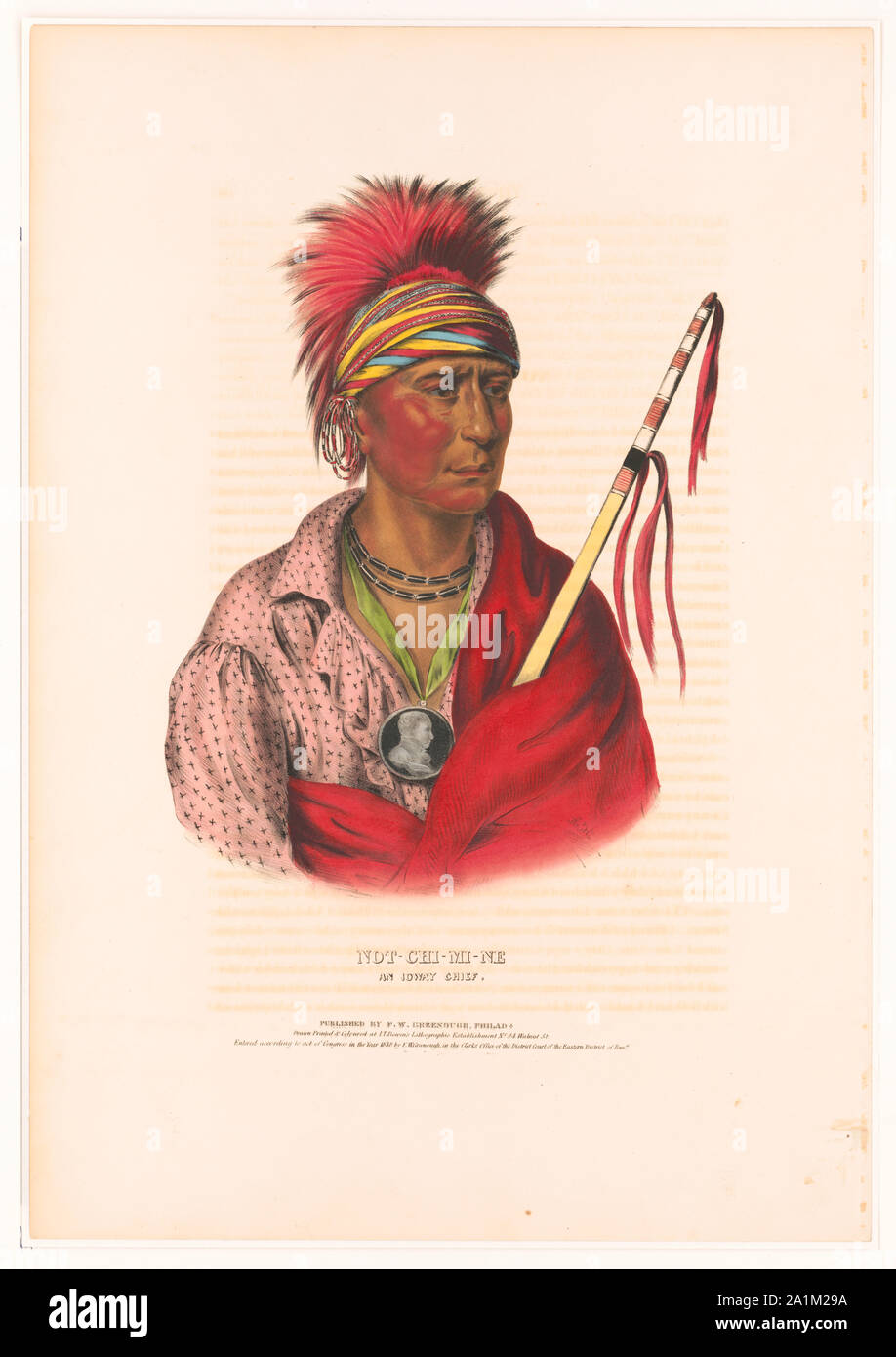 Not-Chi-Mi-Ne un capo Ioway / A.H. ; Disegnati, stampata e colorata a I.T. Bowen litografica dell'Istituzione n. 94 Noce San Foto Stock