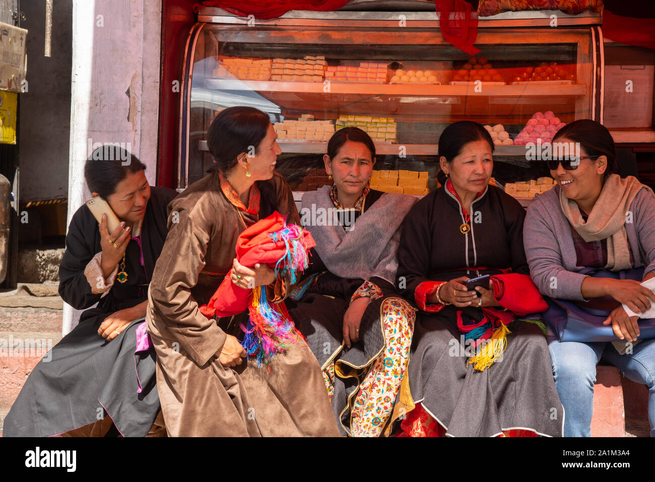 Ritratto di donna Ladakhi in Leh in Ladakh, India Foto Stock