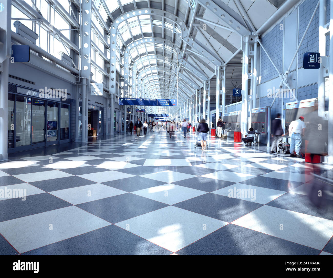 O'Hare International Airport Terminal Passeggeri, Chicago, Illinois Foto Stock