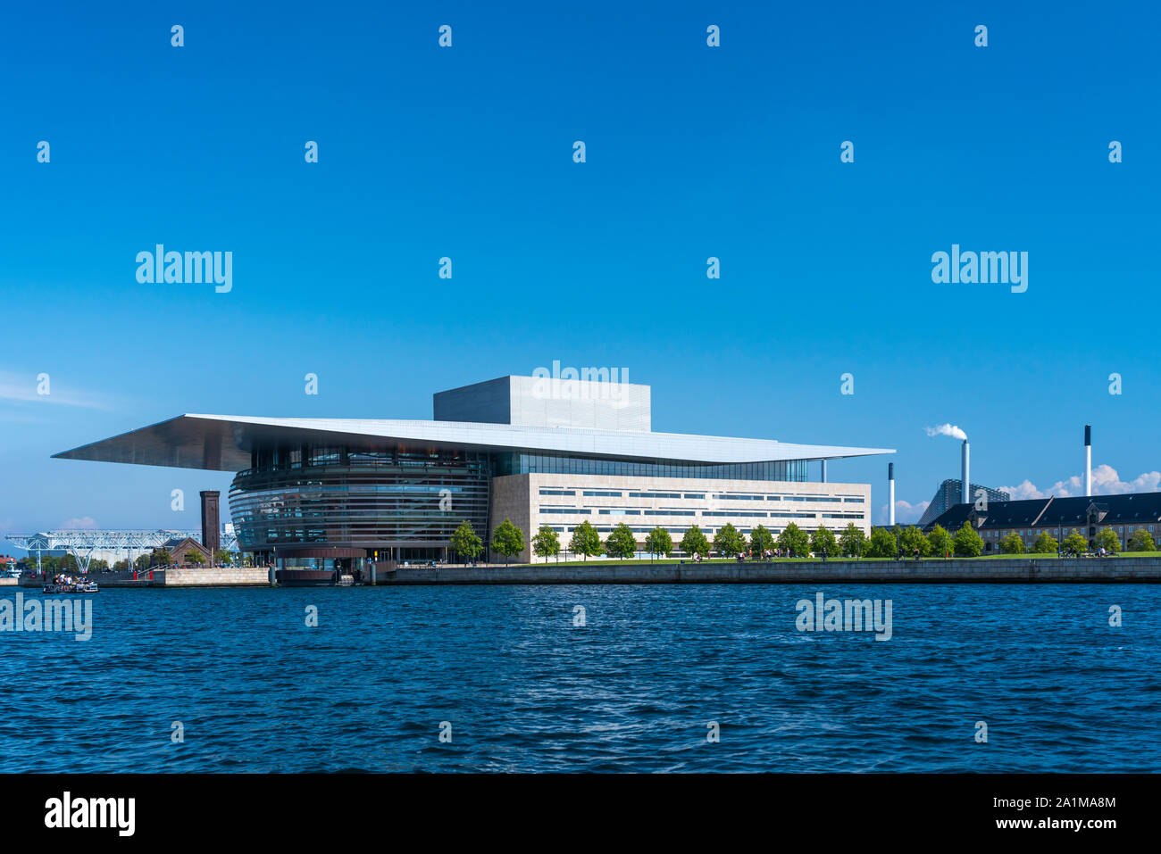 Il Copenhagen Opera House su Holmen Island, Copenaghen, la Danimarca, l'Europa. Foto Stock