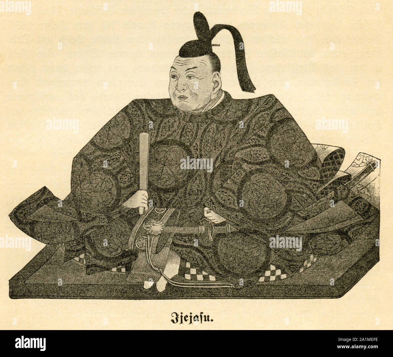 Asien, Giappone, Aichi, Burg Okazaki, Leyasu Tokugawa, Begründer der Dynastie Tokugawa, Darstellung aus : ' Neuer Deutscher Jugendfreund ' , Bd. 60 , Verlag Schmidt & Springer, Lipsia, 1905 . / Asia , Giappone, Aichi, Okazaki Castle, Leyasu Tokugawa, fondatore della dinastia Tokugawa, immagine da : ' Neuer Deutscher Jugendfreund ' ( nuovo amico della gioventù tedesca ) , tema 60 , casa editrice Schmidt e Springer, Lipsia, 1905 . Foto Stock