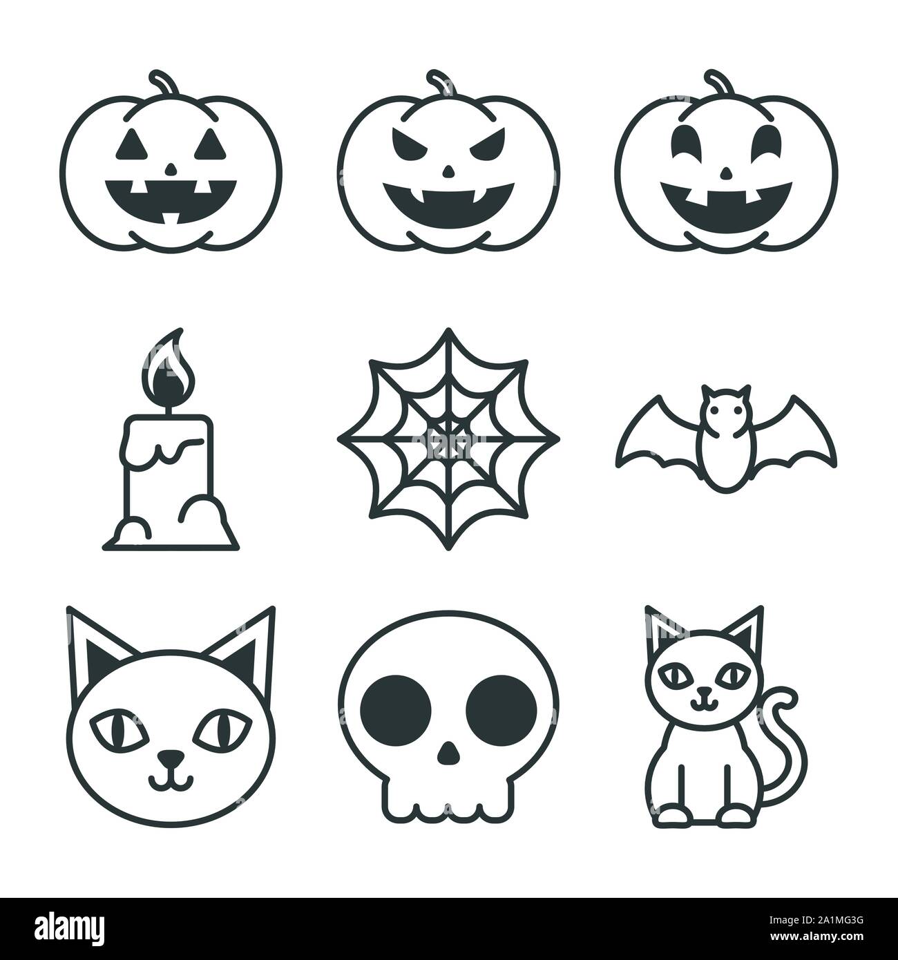 Bundle di halloween icone set Illustrazione Vettoriale