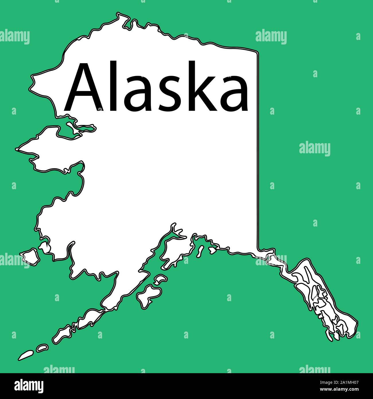 Stati Uniti Stato dell'Alaska mappa. Illustrazione Vettoriale eps10 Illustrazione Vettoriale