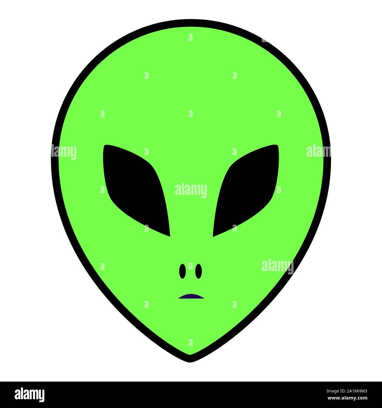 Classic verde Alien Logo faccia Foto Stock