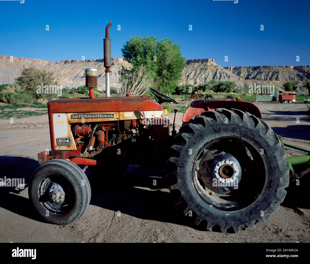 Vecchio trattore vicino a Moab, Utah Foto Stock