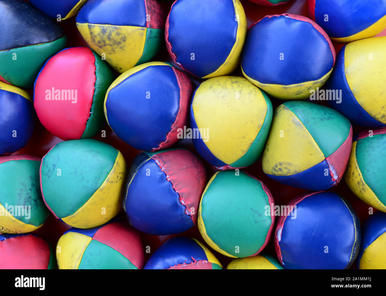 Old Dirty juggling balls sfondo texture pattern Foto Stock