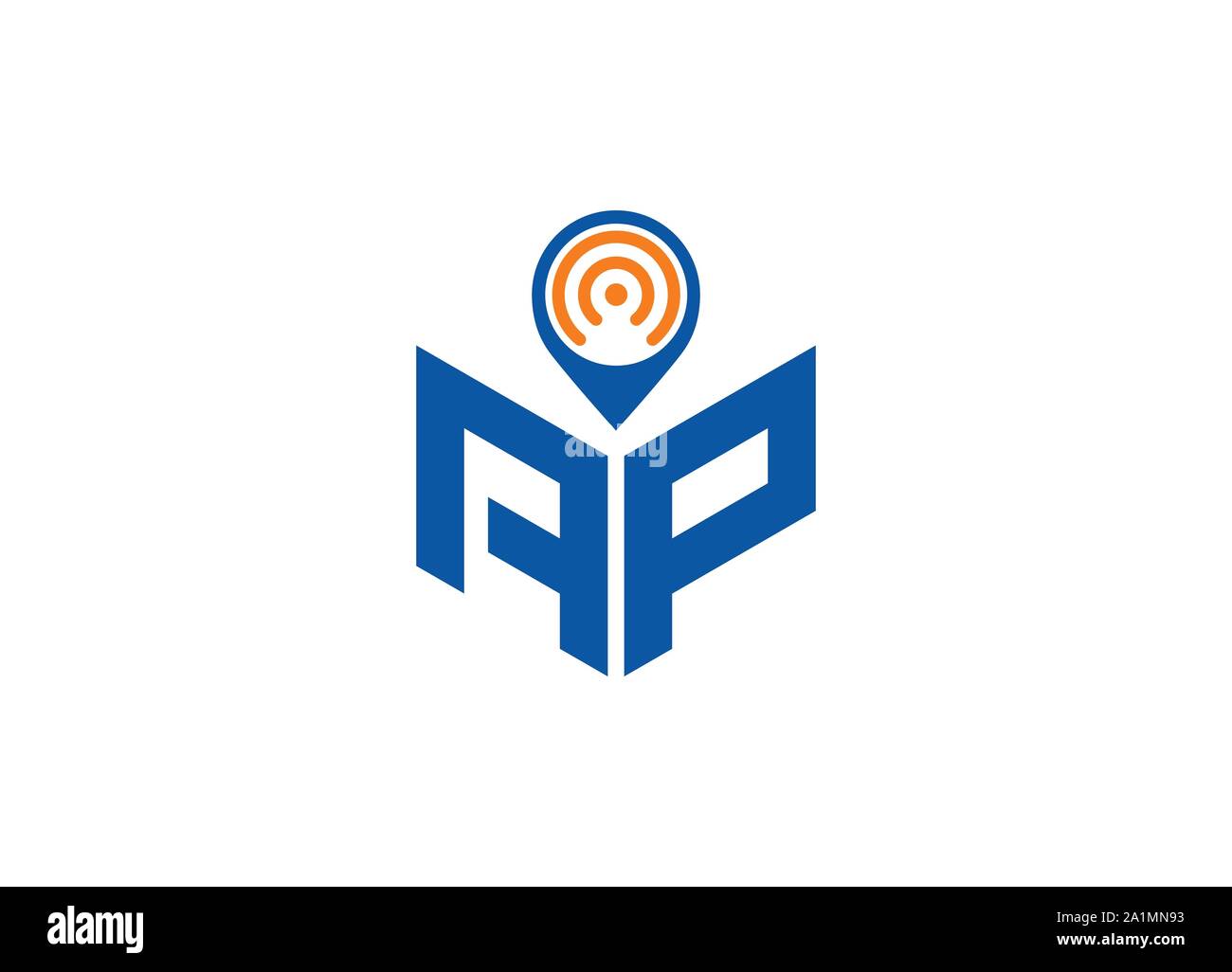 Abstract lettera poligonale Logo, esagono lettera logo, Lettera poligonale con posizione cantare il logo e il simbolo, monogramma logo, segno posizione logo design, Illustrazione Vettoriale