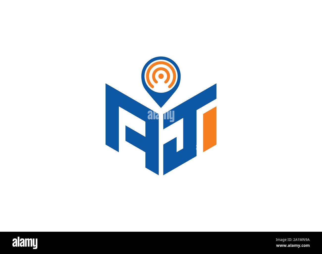 Abstract lettera poligonale Logo, esagono lettera logo, Lettera poligonale con posizione cantare il logo e il simbolo, monogramma logo, segno posizione logo design, Illustrazione Vettoriale