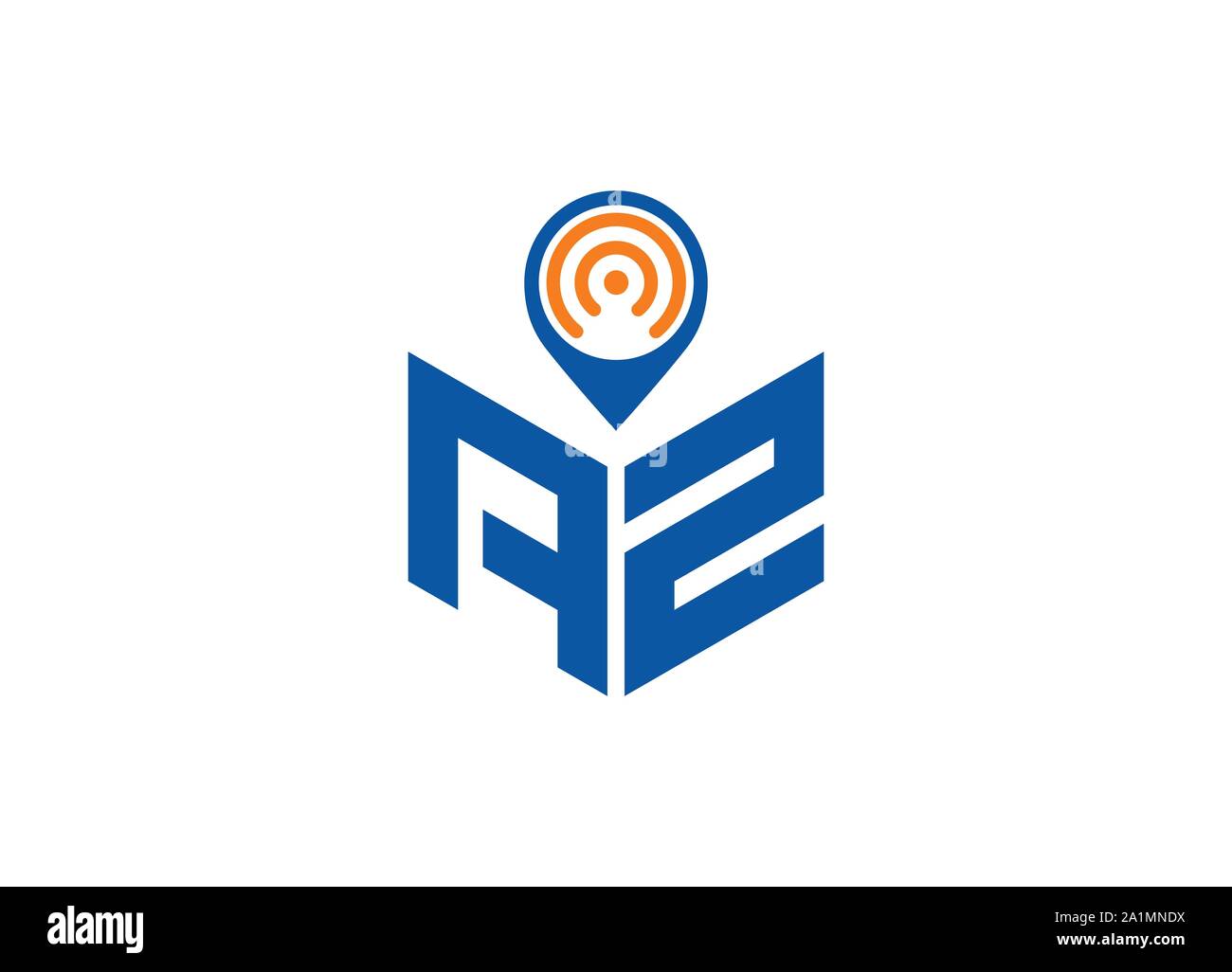 Abstract lettera poligonale Logo, esagono lettera logo, Lettera poligonale con posizione cantare il logo e il simbolo, monogramma logo, segno posizione logo design, Illustrazione Vettoriale