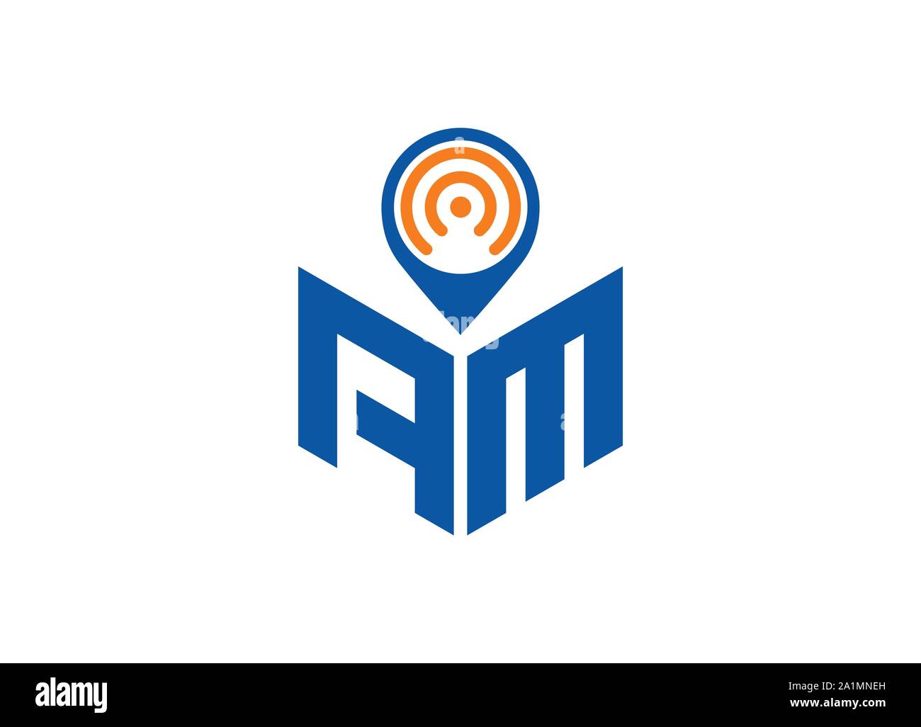 Abstract lettera poligonale Logo, esagono lettera logo, Lettera poligonale con posizione cantare il logo e il simbolo, monogramma logo, segno posizione logo design, Illustrazione Vettoriale