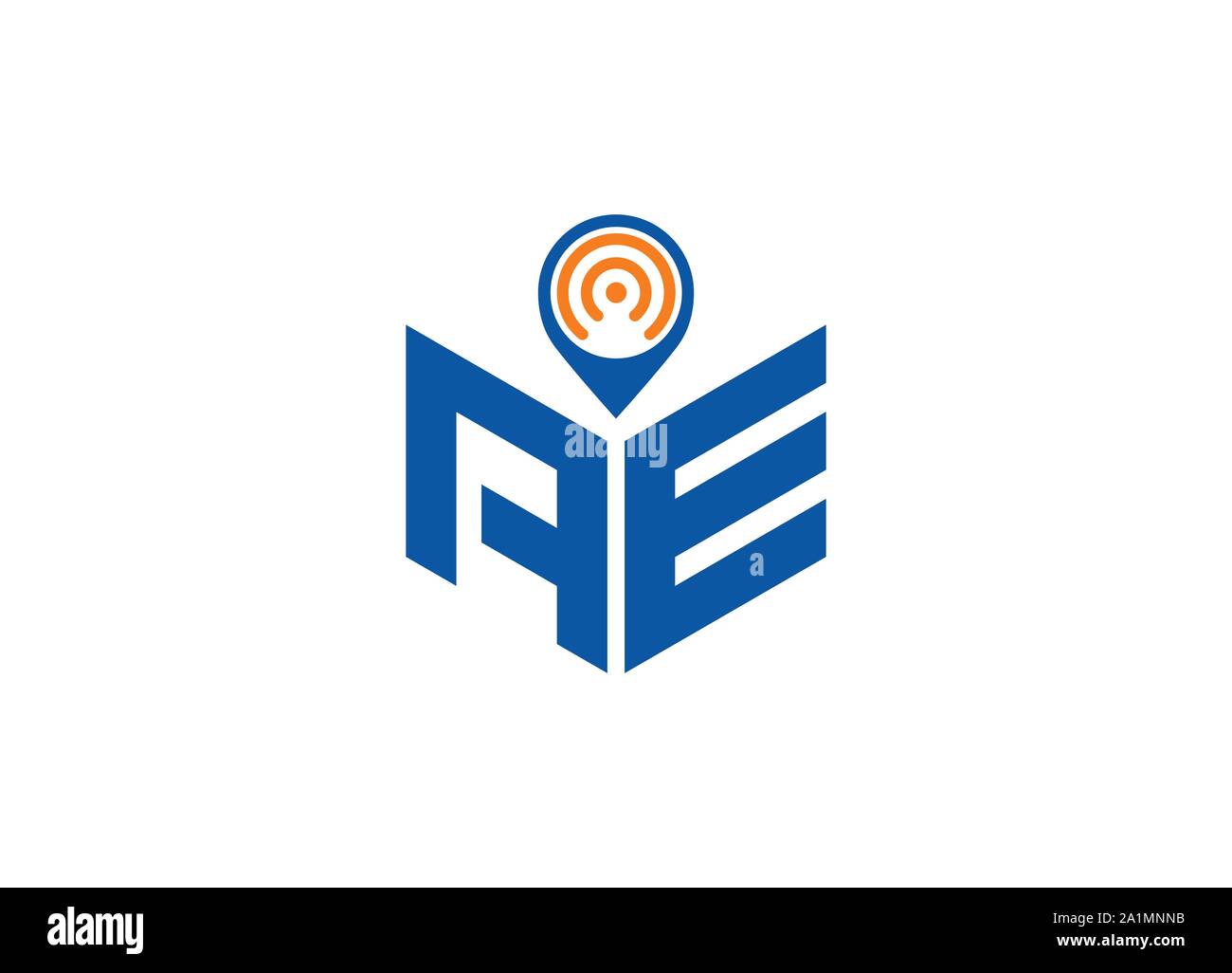 Abstract lettera poligonale Logo, esagono lettera logo, Lettera poligonale con posizione cantare il logo e il simbolo, monogramma logo, segno posizione logo design, Illustrazione Vettoriale