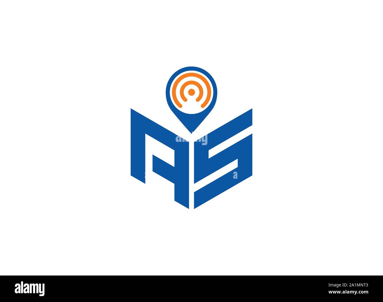 Abstract lettera poligonale Logo, esagono lettera logo, Lettera poligonale con posizione cantare il logo e il simbolo, monogramma logo, segno posizione logo design, Illustrazione Vettoriale