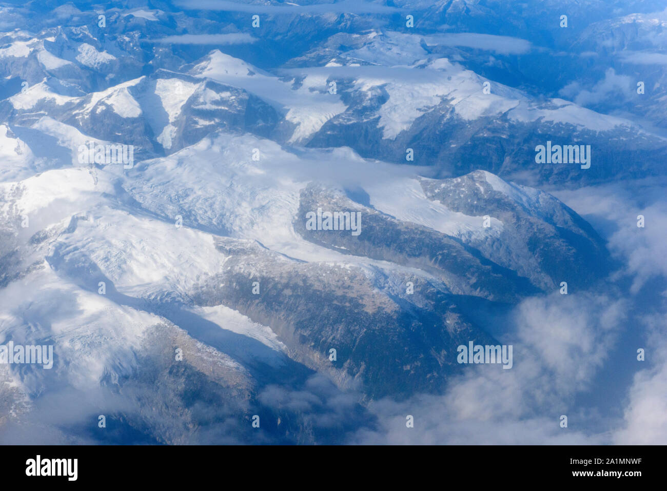 Costiera dall'aria, da Vancouver a Chilko, British Columbia, Canada Foto Stock