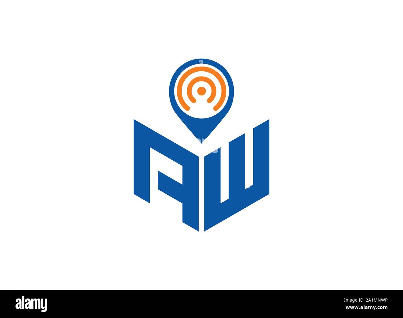 Abstract lettera poligonale Logo, esagono lettera logo, Lettera poligonale con posizione cantare il logo e il simbolo, monogramma logo, segno posizione logo design, Illustrazione Vettoriale