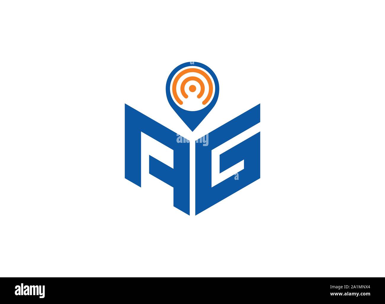 Abstract lettera poligonale Logo, esagono lettera logo, Lettera poligonale con posizione cantare il logo e il simbolo, monogramma logo, segno posizione logo design, Illustrazione Vettoriale