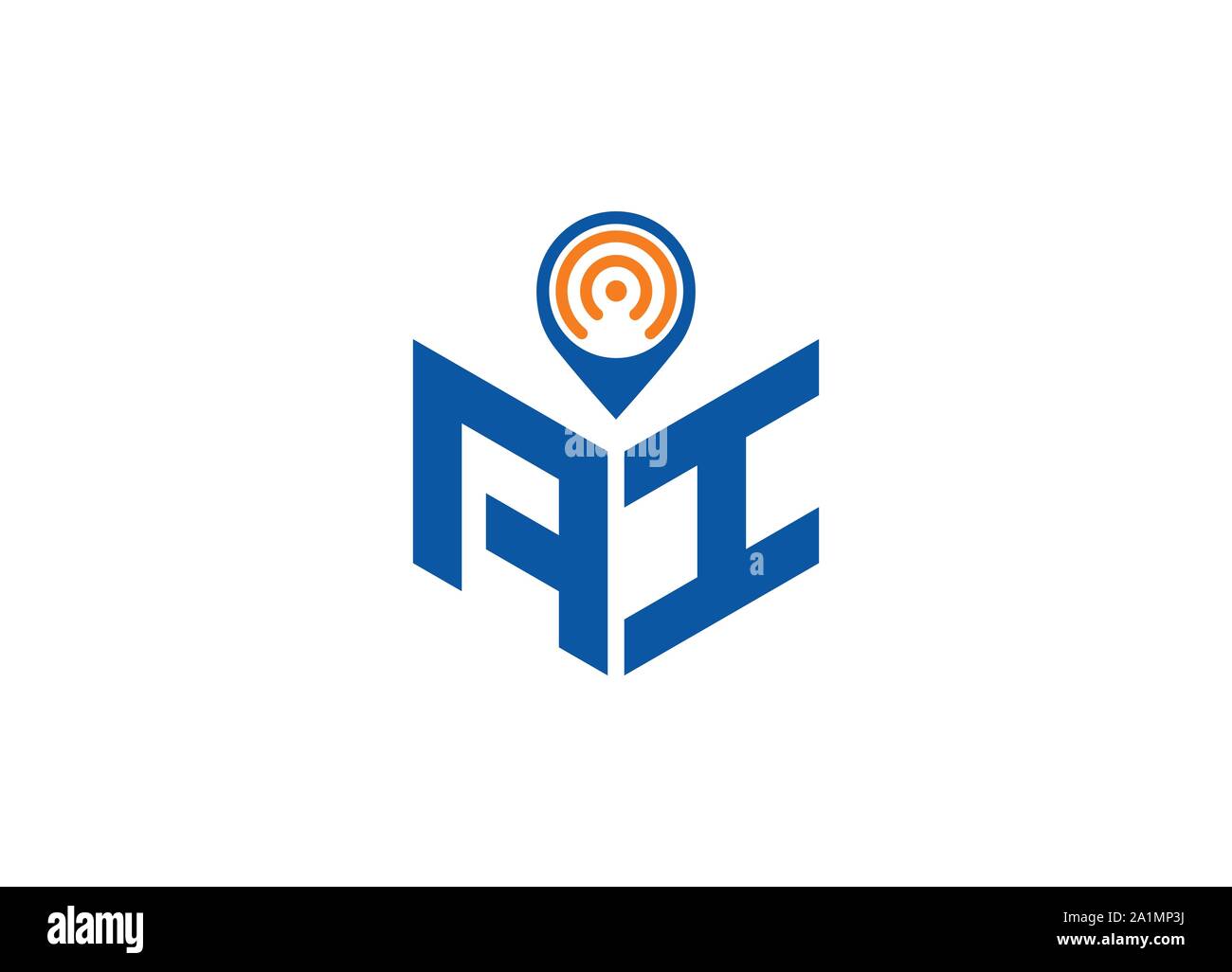 Abstract lettera poligonale Logo, esagono lettera logo, Lettera poligonale con posizione cantare il logo e il simbolo, monogramma logo, segno posizione logo design, Illustrazione Vettoriale