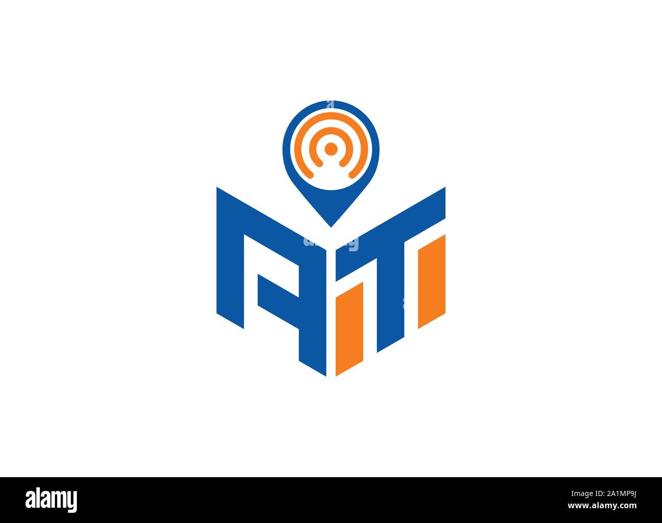 Abstract lettera poligonale Logo, esagono lettera logo, Lettera poligonale con posizione cantare il logo e il simbolo, monogramma logo, segno posizione logo design, Illustrazione Vettoriale