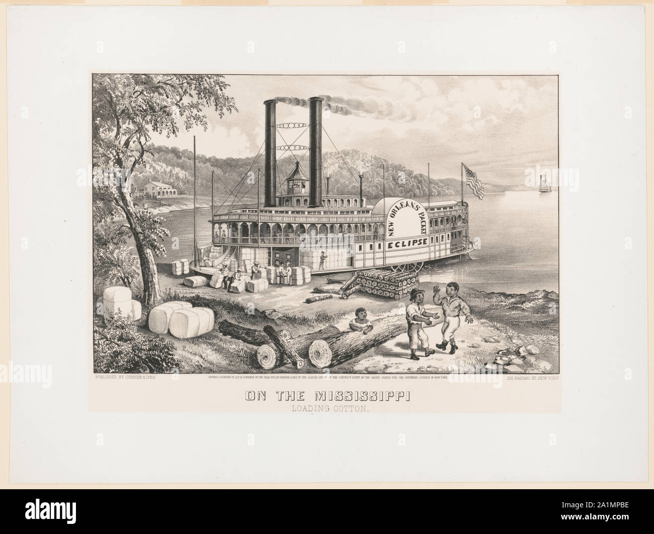 Sul Mississippi: caricamento di cotone Foto Stock