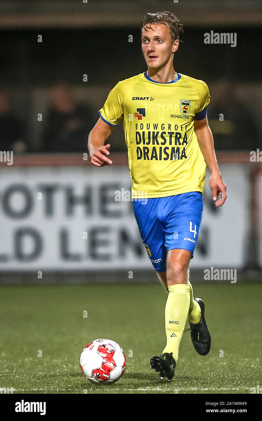 Volendam, Paesi Bassi. Il 27 settembre, 2019. VOLENDAM, 27-09-2019, Kras stadion, Keuken Kampioen Divisie, Volendam - Cambuur, stagione 2019/2020, lettore Cambuur Erik Schouten durante il match Credito: Pro scatti/Alamy Live News Foto Stock