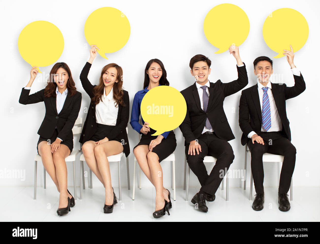 La gente di affari con il gruppo Comunicazione Chat concetti di bolle Foto Stock