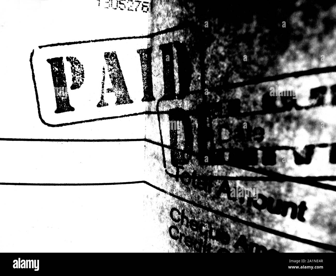 Close up di fattura finanziaria Foto Stock