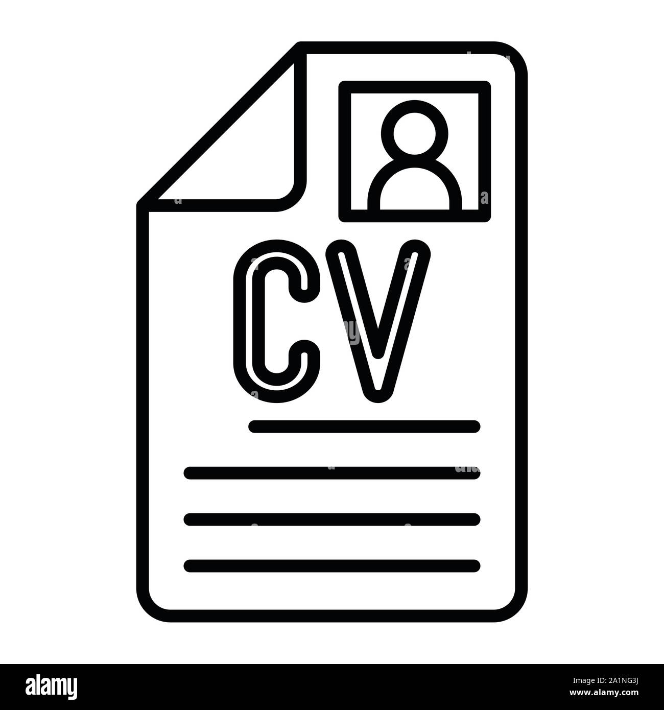 Icona di CV, illustrazione vettoriale, Profilo Aziendale Illustrazione Vettoriale