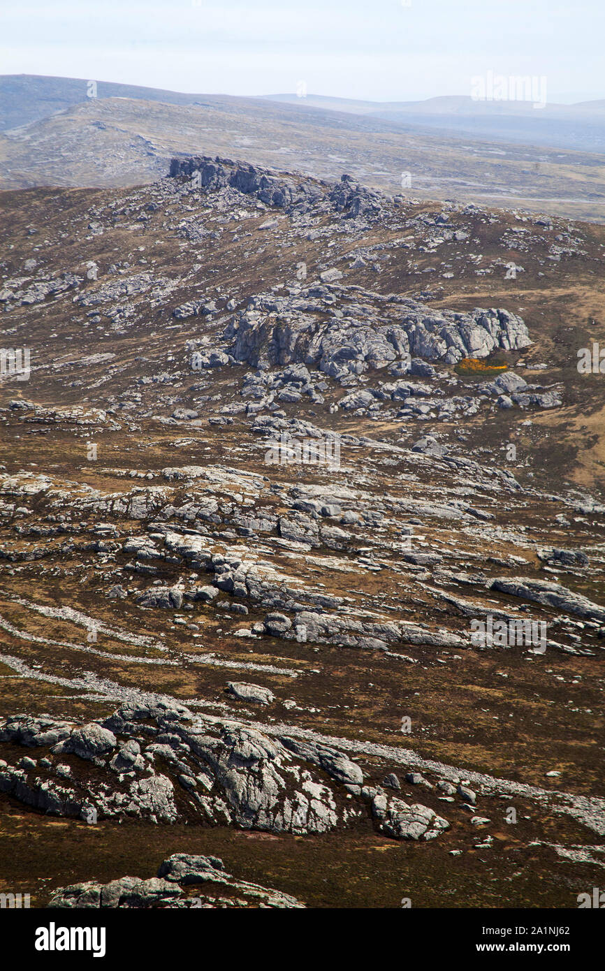 Vista aerea a montagne West Falkland Isole Falkland Foto Stock
