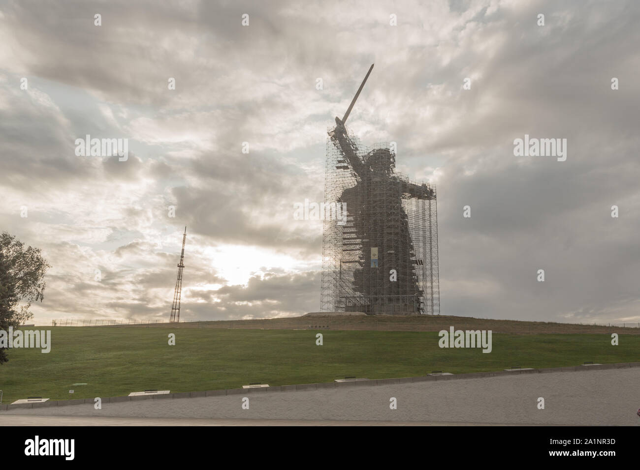 Volgograd, Russia, Agosto 2019 madre patria monumento Volgograd Mamaev Kurgan. Foto Stock