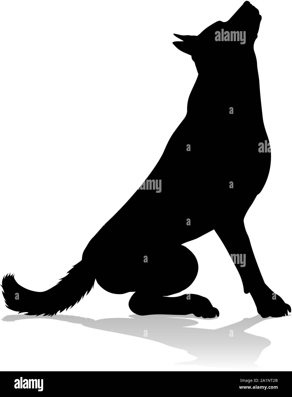 Silhouette cane animale domestico Illustrazione Vettoriale