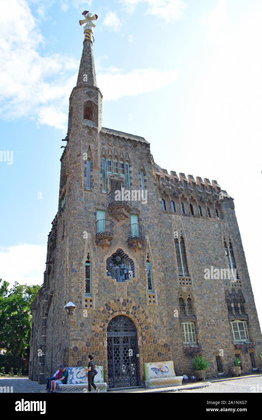 Torre Bellesguard, architetto Antonio Gaudì a Barcellona Foto Stock
