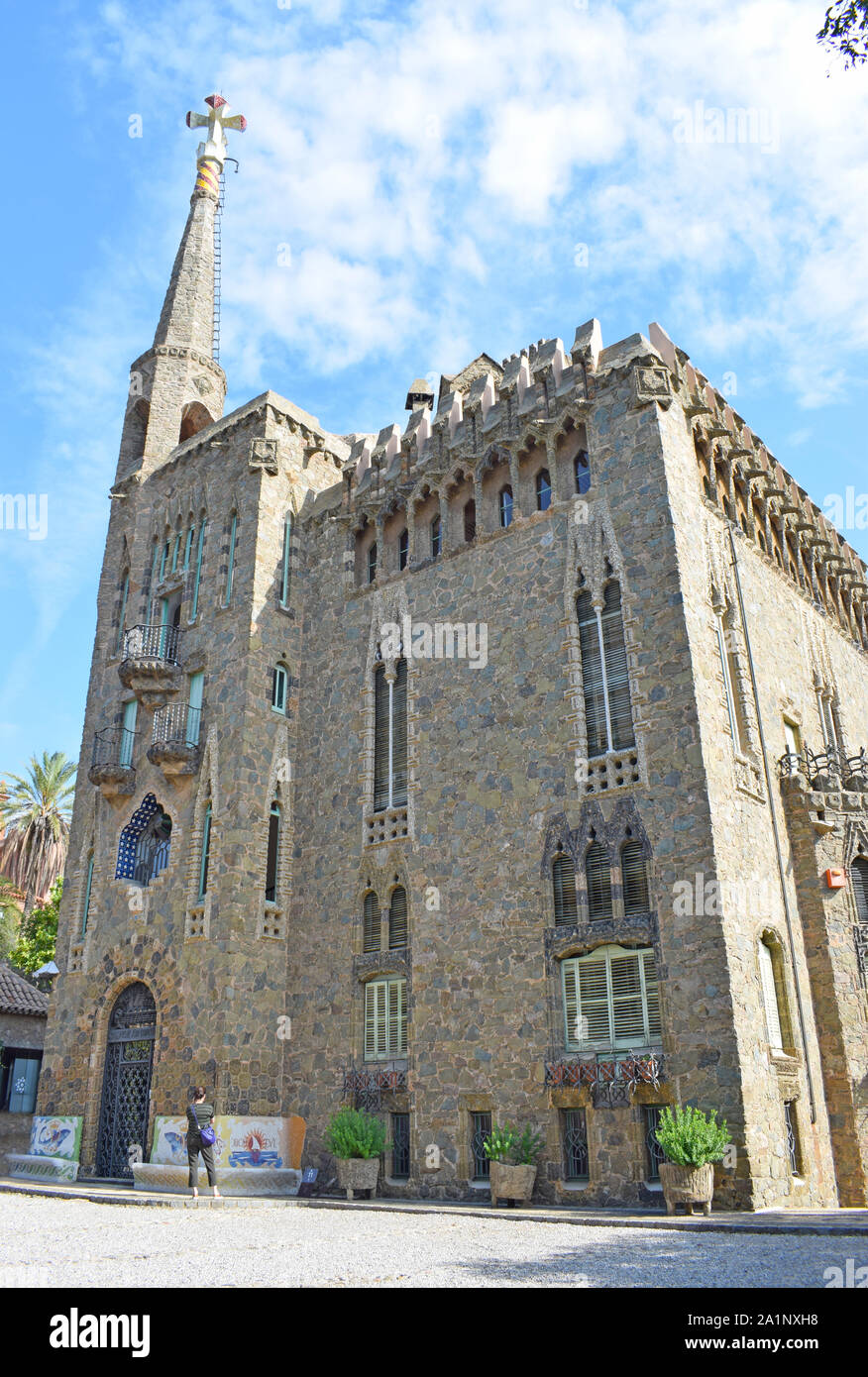 Torre Bellesguard, architetto Antonio Gaudì a Barcellona Foto Stock