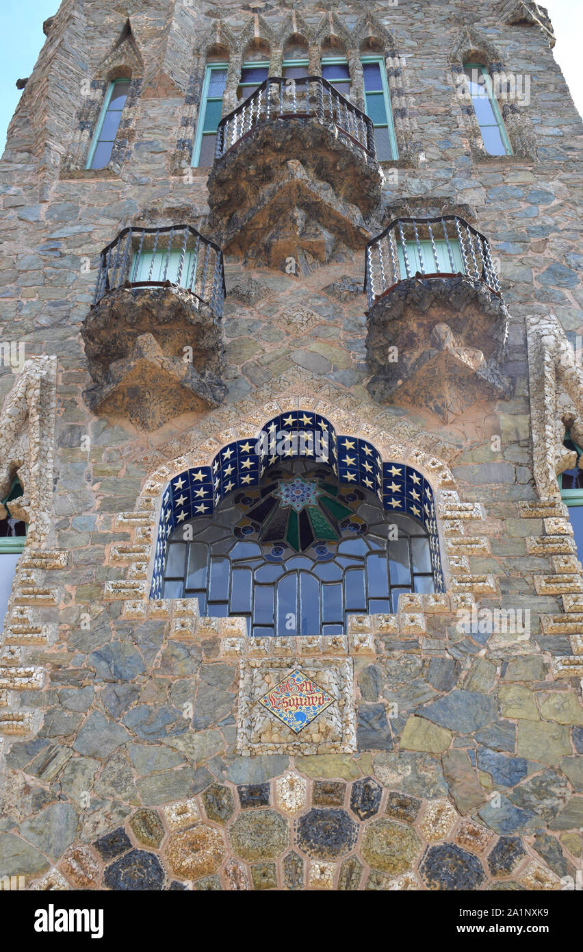 Torre Bellesguard, architetto Antonio Gaudì a Barcellona Foto Stock