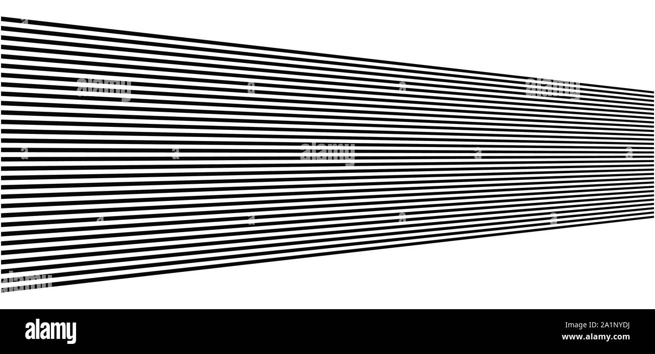 3d linee. Dritto strisce parallele in prospettiva. Strisce, striature spariscono, diminuiscono. Orizzonte oblique, linee diagonali Illustrazione Vettoriale