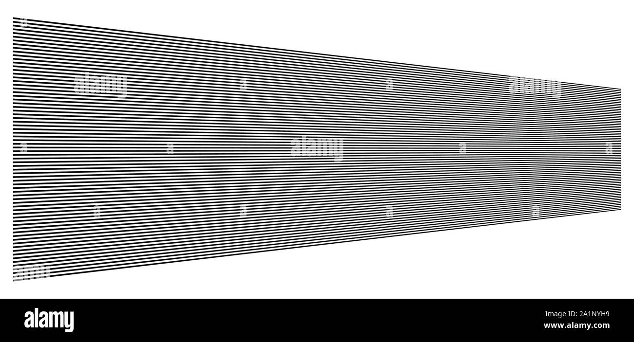 3d linee. Dritto strisce parallele in prospettiva. Strisce, striature spariscono, diminuiscono. Orizzonte oblique, linee diagonali Illustrazione Vettoriale
