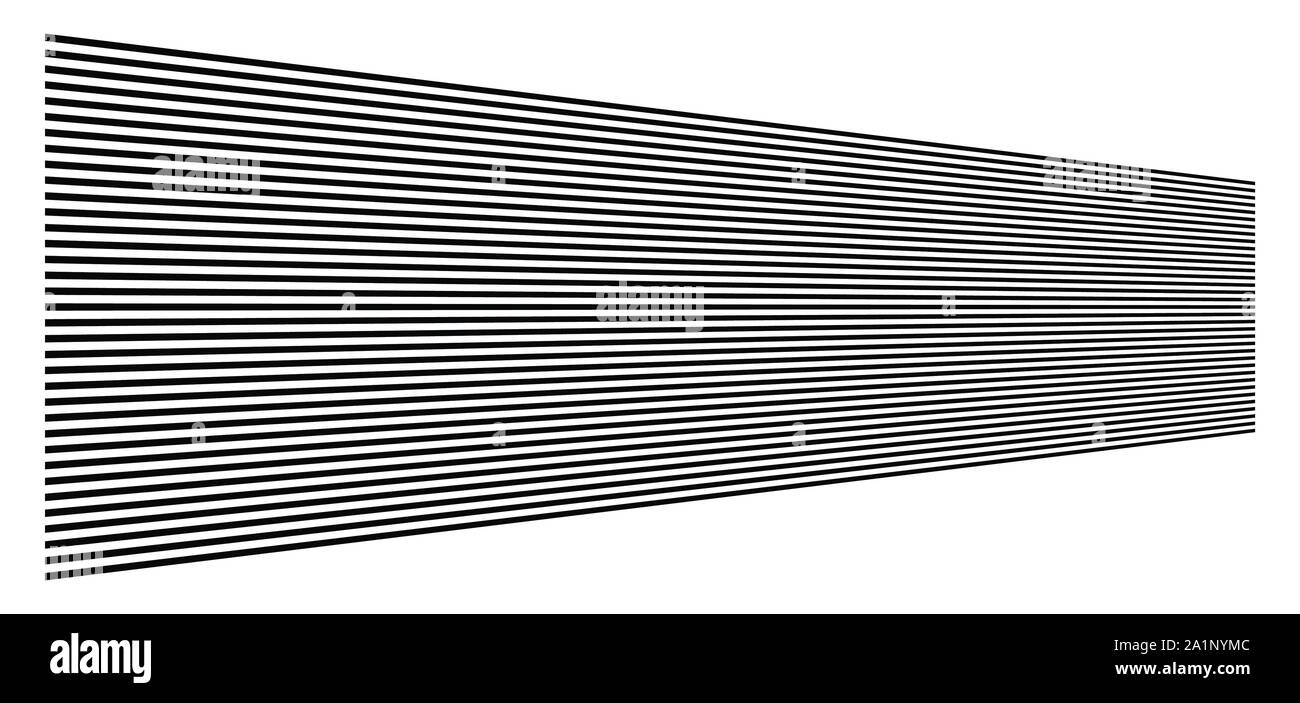 3d linee. Dritto strisce parallele in prospettiva. Strisce, striature spariscono, diminuiscono. Orizzonte oblique, linee diagonali Illustrazione Vettoriale