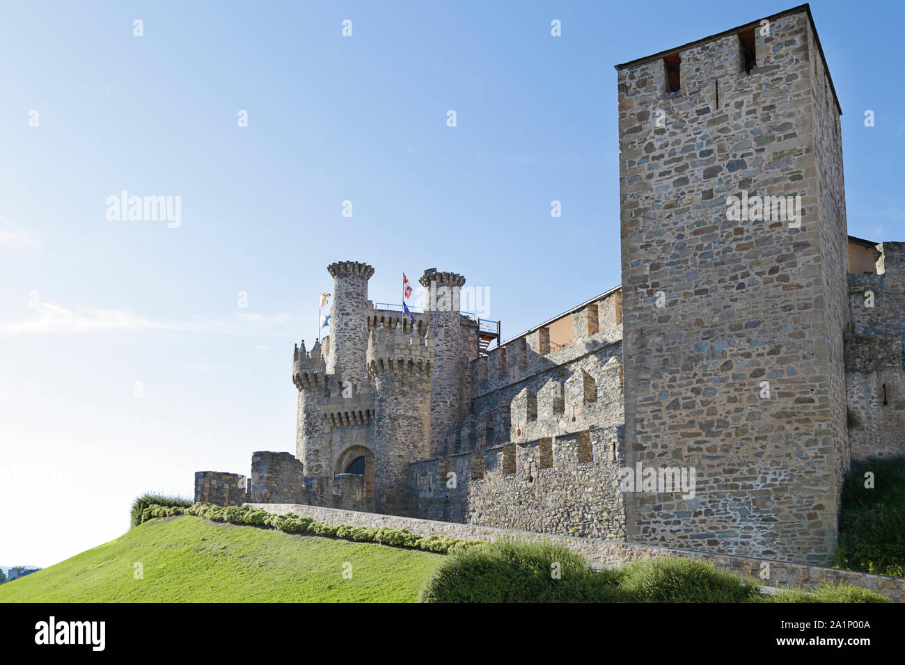 Il castello di Ponferrada, nella regione di El Bierzo, Leon (Spagna) Foto Stock