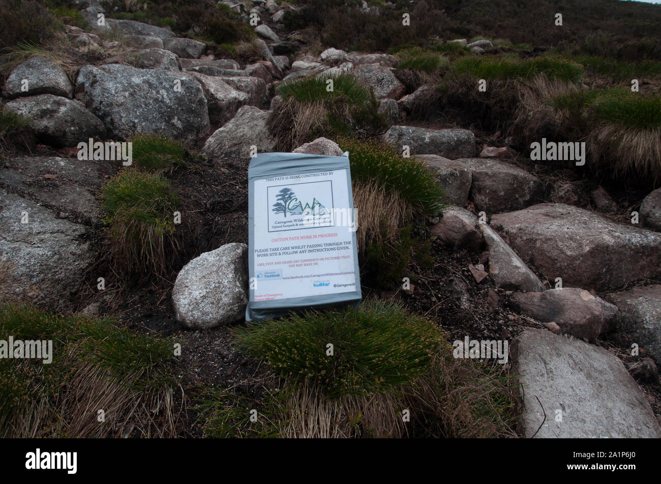 Restauro di percorso nel Lairig Ghru, Cairngorms, NE LA SCOZIA Foto Stock