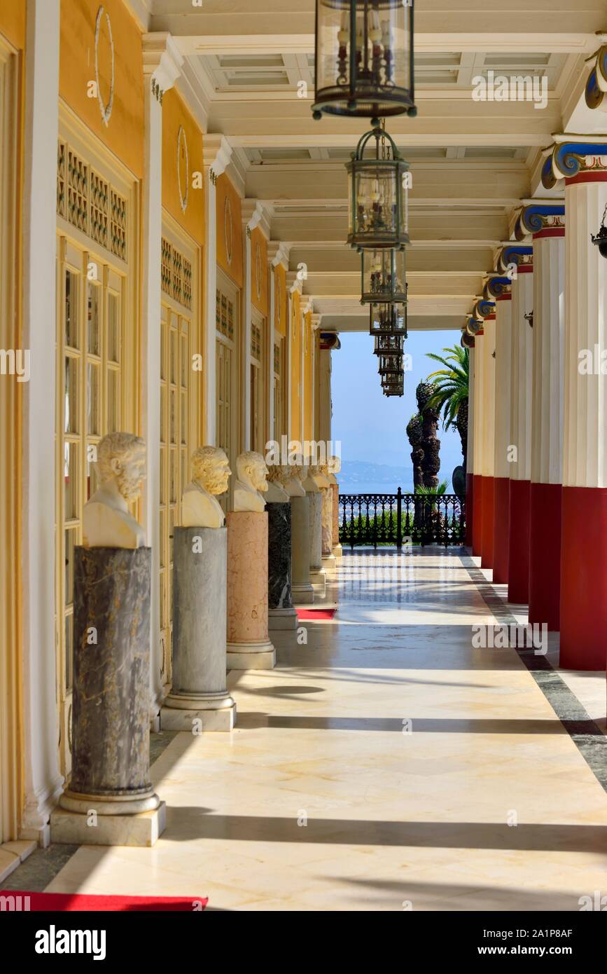 Palazzo Achilleion,Gastouri,l'isola di Corfù, isole Ionie, Grecia Foto Stock