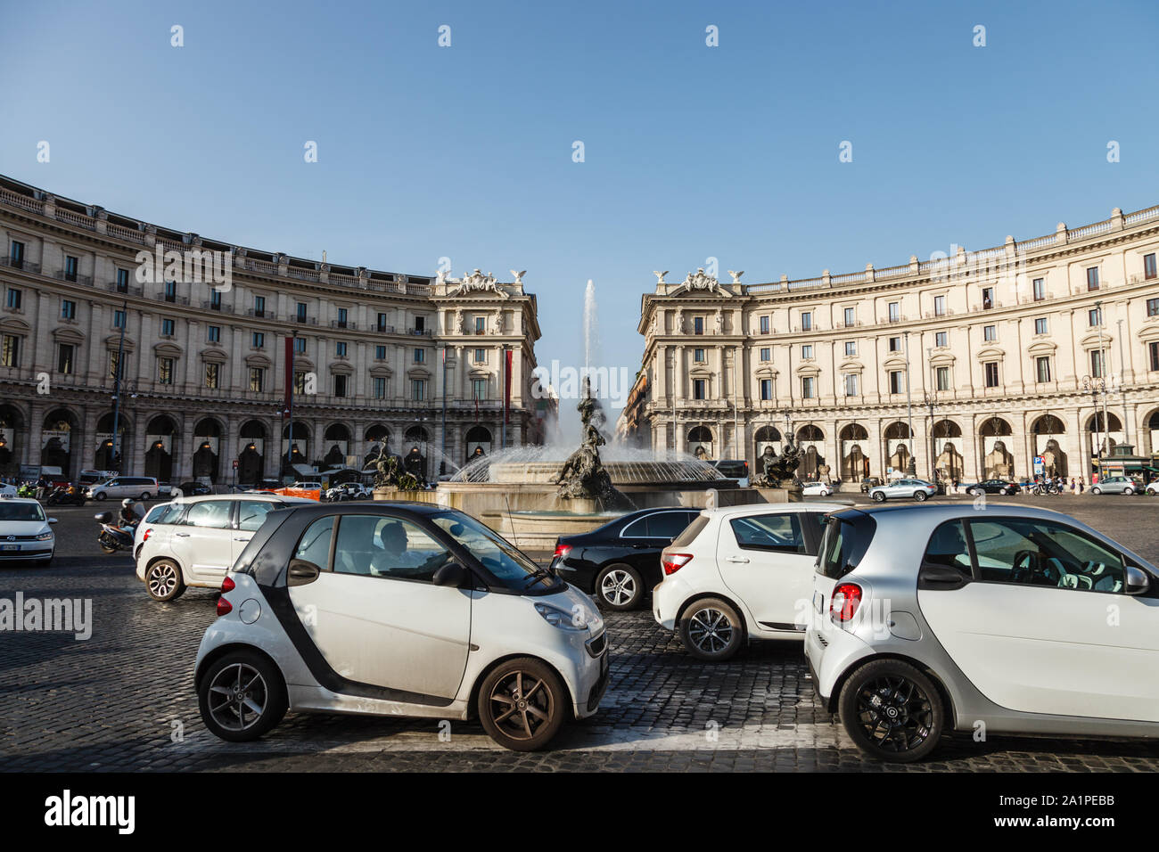 La Fontana delle Naiadi, Piazza della Repubblica, Roma, Italia Foto Stock