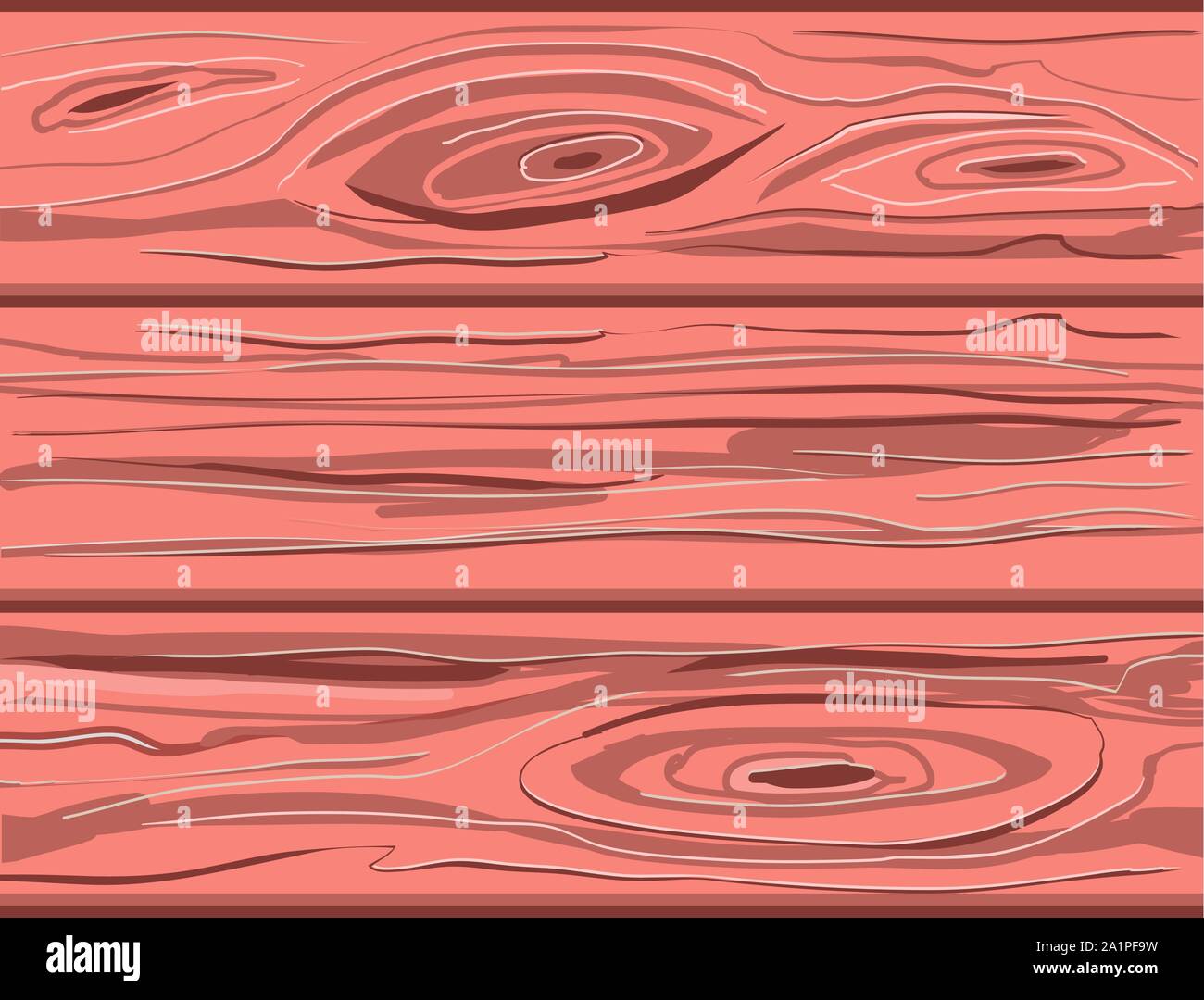 Disegnato a mano cartoon vettore di tavole di legno pannelli la consistenza, il colore dell'anno 2019 coralli viventi Pantone Illustrazione Vettoriale